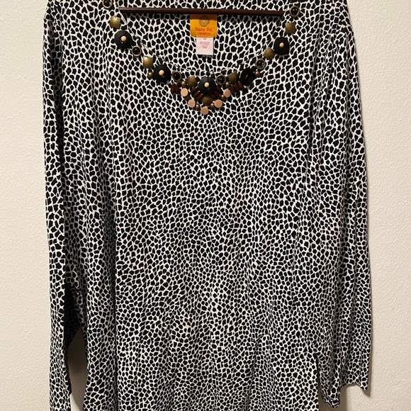 Ruby Rd Shirt Women’s Plus Size 3X LongSleeve Black White Color Pull Over - Picture 9 of 10